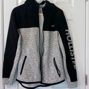 Hollister Small Men's Black and Gray Jacket